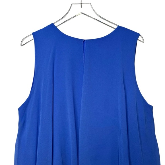 Soft Surroundings Cobalt Blue Flutter Front Women’s Sleeveless Blouse Sz XL - Picture 8 of 10